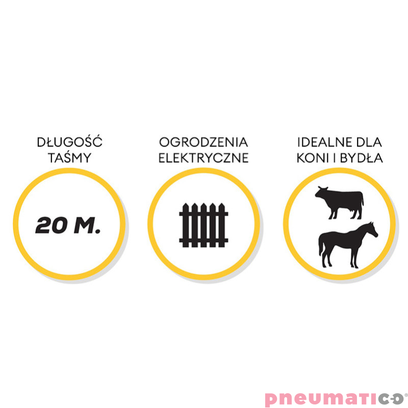 Zwijadło typu pastuch do elektrycznych ogrodzeń dla zwierząt hodowlanych ZECA 4801COW 20m