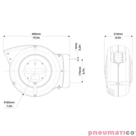 Zwijadło pneumatyczne ZECA 805/8 12x8mm 16m