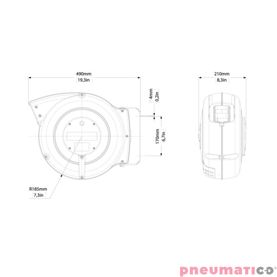 Przemysłowy zwijak kablowy 3Gx2,5mm&sup2; ZECA 7325 22