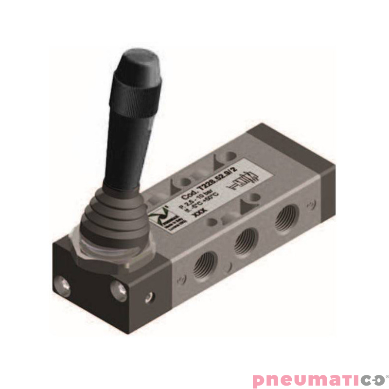 Zaw&oacute;r ręczny - dźwignia boczna dwupozycyjna 5/2 PNEUMAX