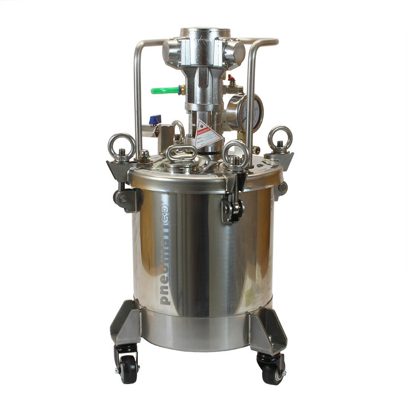 Zbiornik ciśnieniowy do natrysku nierdzewny 10L z mieszadłem Pneumatico Tank MP10SS z pistoletem lakierniczym i wężem podwójnym Zbiornik ciśnieniowy do natrysku nierdzewny 10L z mieszadłem Pneumatico Tank MP10SS z pistoletem lakierniczym i wężem podwójnym