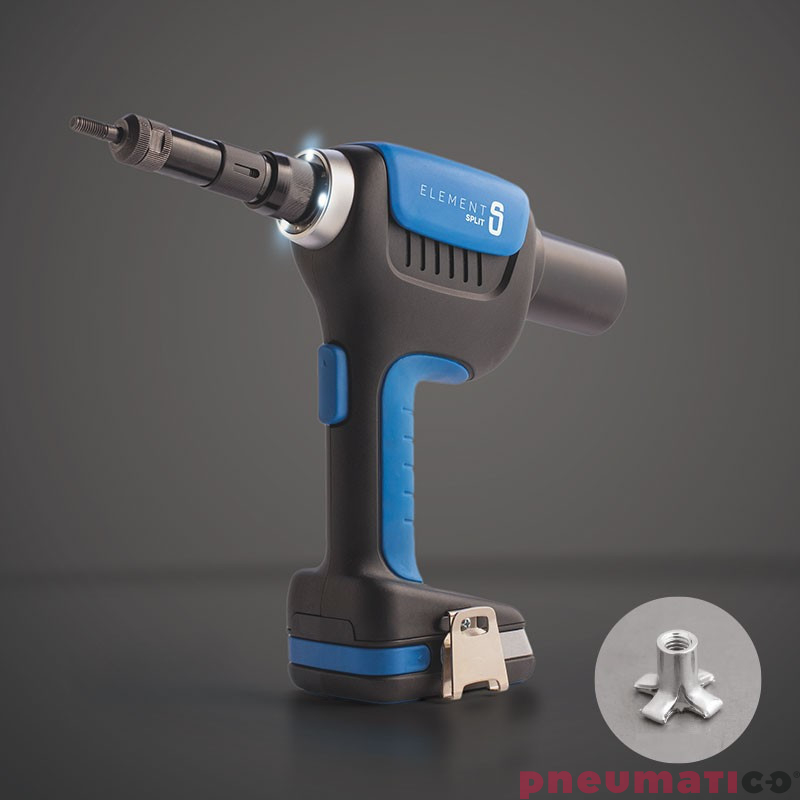 Nitownica akumulatorowa do nitonakrętek rozkładanych Scell-it E-SP-2XBAT M5-M8 (2 baterie) Nitownica akumulatorowa do nitonakrętek rozkładanych Scell-it E-SP-2XBAT M5-M8 (2 baterie)