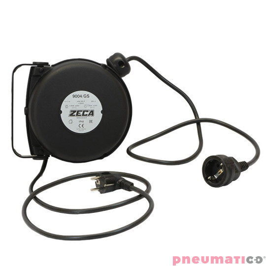 Profesjonalny kablozwijak 3x1,5mm&sup2; ZECA 9004/GS 6m wtyczka + 1 gniazdo