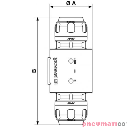 Pneumatyczny zawór bezpieczeństwa Prevost 80mm PPS1 SKITVP80 Pneumatyczny zawór bezpieczeństwa Prevost 80mm PPS1 SKITVP80