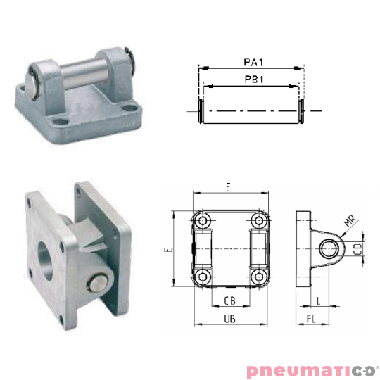 Widełki tylne ze sworzniem CB TEKMA CB-40