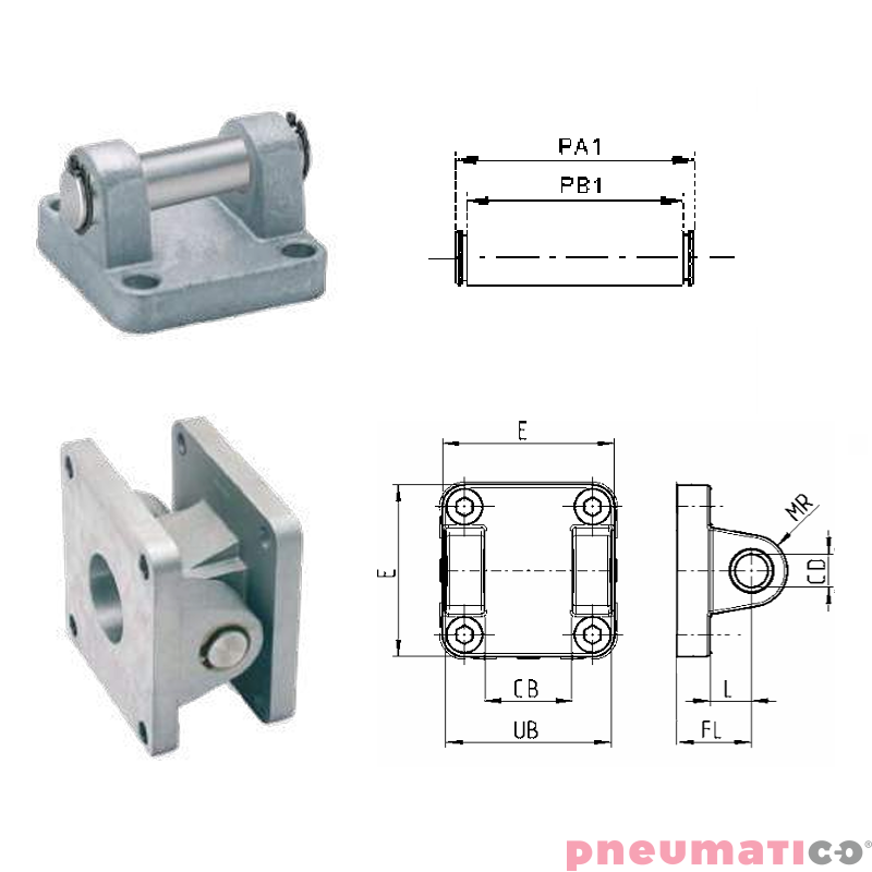 Widełki tylne ze sworzniem CB TEKMA CB-100