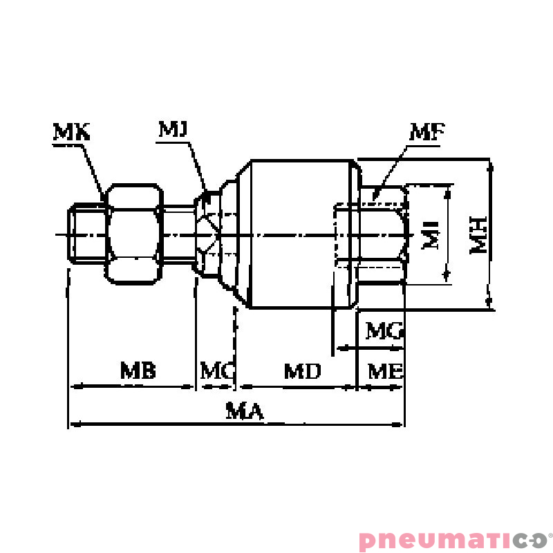 Przegub wahliwy tłoczyska F TEKMA F-160 Przegub wahliwy tłoczyska F TEKMA F-160