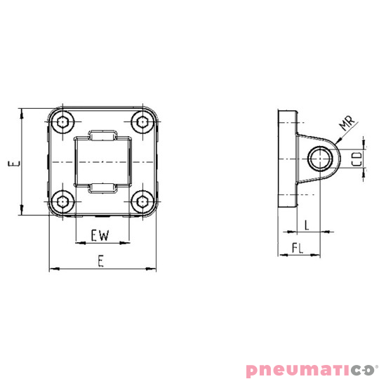 Ucho proste tylne CA TEKMA CA-80 Ucho proste tylne CA TEKMA CA-80