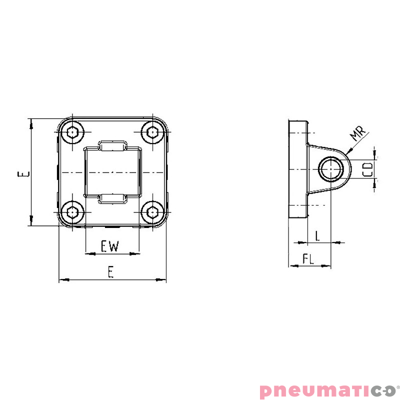 Ucho proste tylne CA TEKMA CA-50 Ucho proste tylne CA TEKMA CA-50
