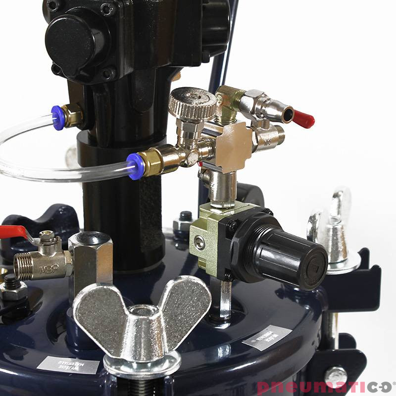 Zestaw do nakładania kleju 10L z mieszadłem Pneumatico Tank MP10xxx + pistolet PIZZI 9902 + wąż