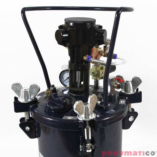 Zestaw do nakładania kleju 10L z mieszadłem Pneumatico Tank MP10xxx + pistolet PIZZI 9902 + wąż