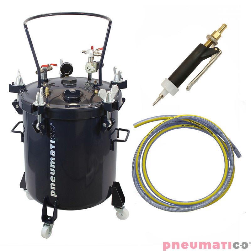 Zestaw do nakładania kleju: zbiornik 40L bez mieszadła ZB40-1-1 Pneumatico Tank + pistolet PIZZI 0002 + wąż Zestaw do nakładania kleju: zbiornik 40L bez mieszadła ZB40-1-1 Pneumatico Tank + pistolet PIZZI 0002 + wąż