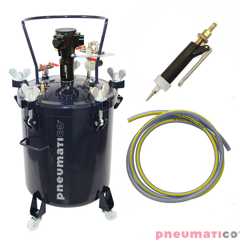 Zestaw do nakładania kleju: zbiornik 40L z mieszadłem MP40-1-1 Pneumatico Tank + pistolet PIZZI 0002 + wąż