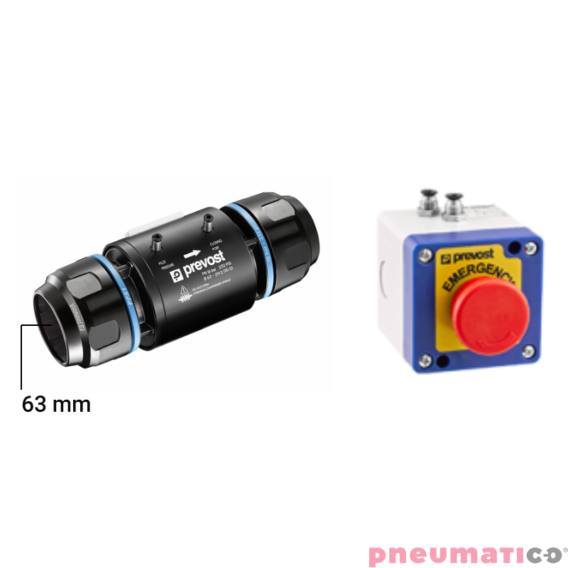 Pneumatyczny zawór bezpieczeństwa Prevost 63mm PPS1 SKITVP63 Pneumatyczny zawór bezpieczeństwa Prevost 63mm PPS1 SKITVP63