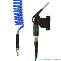 ZESTAW: Pistolet do przedmuchu z metalową dyszą Prevost EBG07MTL + uchwyt ścienny BGFIX + wąż spiralny 4m PUS54