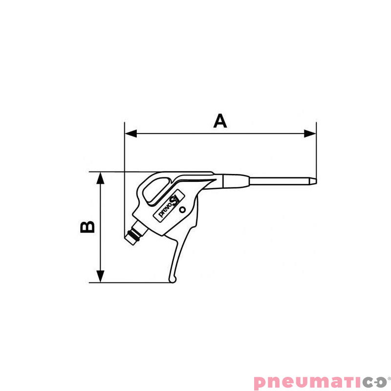 ZESTAW: Pistolet do przedmuchu z metalową dyszą Prevost (EBG07MTL) + uchwyt ścienny (BGFIX) + wąż spiralny 6m (PUS66) ACPPESCM66