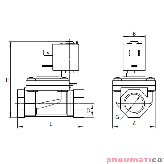 Zaw&oacute;r RQE typ EM11 G3/8" DN12 2/2 NC mosiądz NBR RQS RQEEM1112FG03MSN bez cewki