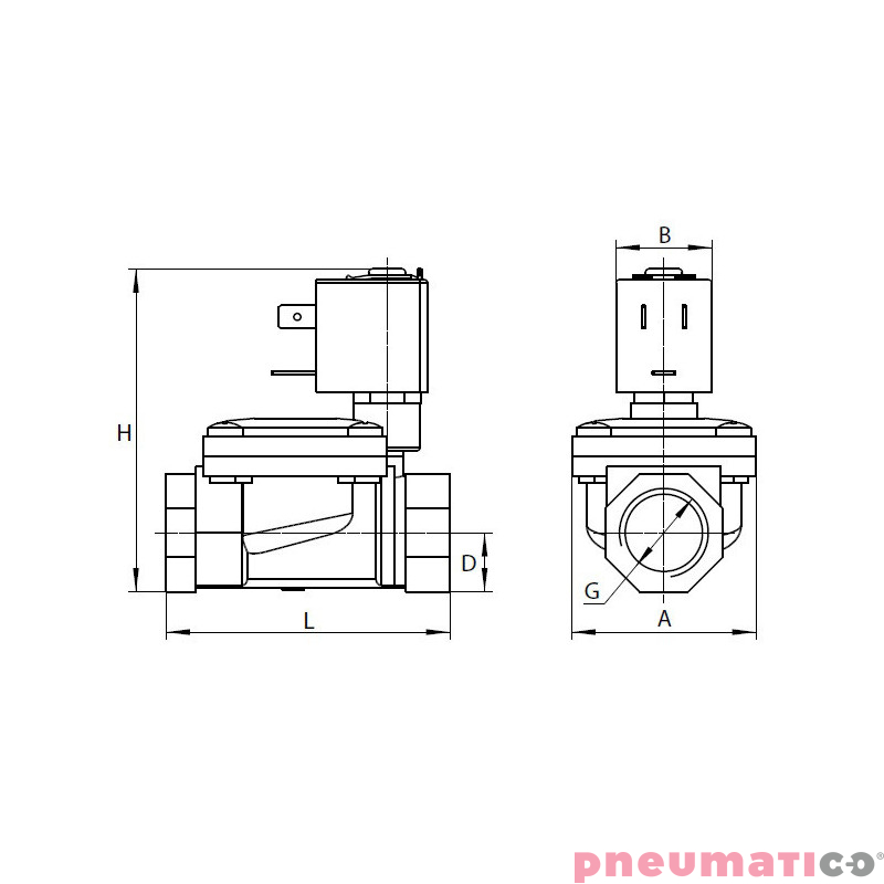 Zaw&oacute;r RQE typ EM11 G3/4" DN20 2/2 NC mosiądz NBR RQS RQEEM1120FG06MSN bez cewki