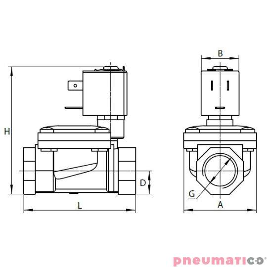Zaw&oacute;r RQE typ EM21 G1 1/2" DN40 2/2 NO mosiądz NBR RQS RQEEM2140FG12MSN bez cewki