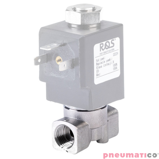 Zaw&oacute;r RQE TYP ED51 G1/4" DN2.5 2/2 NO nierdzewny VITON RQS RQEED512.5FG02S4V bez cewki