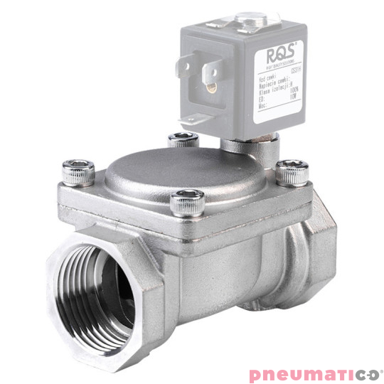 Zaw&oacute;r RQE typ EM41 G1/2" DN15 2/2 NC VITON nierdzewny RQS RQEEM4115FG04S4V bez cewki