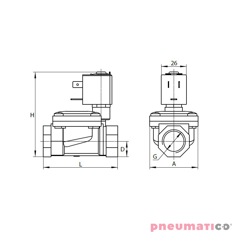 Zaw&oacute;r RQE typ EM51 G1/2" DN15 2/2 NO nierdzewny VITON RQS RQEEM5115FG04S4V bez cewki