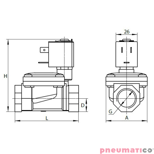 Zaw&oacute;r RQE typ EM51 G1/2" DN15 2/2 NO nierdzewny VITON RQS RQEEM5115FG04S4V bez cewki