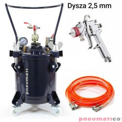 Zestaw - zbiornik ciśnieniowy do natrysku malowania 10L ZB10-1-1 bez mieszadła węże pistolet EXPERT HP dysza 2,5 mm