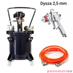 Zbiornik ciśnieniowy do natrysku 10L z mieszadłem Pneumatico Tank MP10-1-1E-25 + pistolet lakierniczy EXPERT HP 2,5 mm + wąż