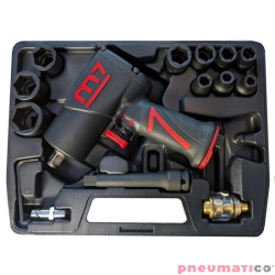 Klucz udarowy pneumatyczny w walizce z nasadkami 12 Mighty Seven M7 NC-4277QKIT