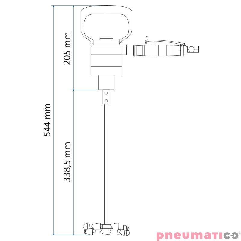 Mieszadło pneumatyczne lakiernicze ręczne Kuani KP-7501-SL Mieszadło pneumatyczne lakiernicze ręczne Kuani KP-7501-SL