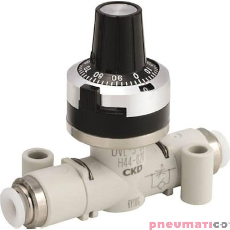 Zaw&oacute;r dławiący - zwrotny prosty typ CKD DVL ze skalą na przew&oacute;d 6m