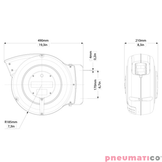 Zwijacz kablowy do aut elektrycznych 5m Typ 2 3G2,5+1x0,5 Zeca EV3162 Zwijacz kablowy do aut elektrycznych 5m Typ 2 3G2,5+1x0,5 Zeca EV3162