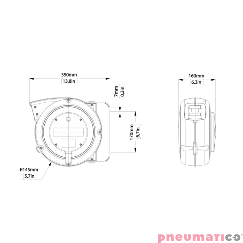 Profesjonalny zwijacz kablowy do zasilania trójfazowego Zeca 4425IP65n 9m Profesjonalny zwijacz kablowy do zasilania trójfazowego Zeca 4425IP65n 9m