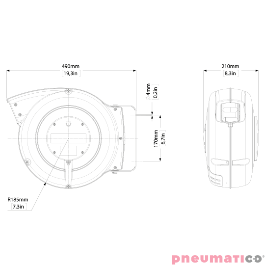 Zwijacz kablowy do aut elektrycznych 6m Typ 2 5G2,5+1x0,5 ZECA EV4162T Zwijacz kablowy do aut elektrycznych 6m Typ 2 5G2,5+1x0,5 ZECA EV4162T