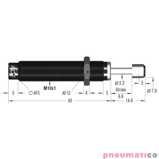MC25EUMH Amortyzator przemysłowy ACE samonastawny skok 6mm ME (max) 13,6 kg MC25EUMH Amortyzator przemysłowy ACE samonastawny skok 6mm ME (max) 13,6 kg