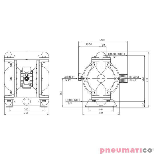 Pompa membranowa YAMADA G25AT00 1" ATEX Pompa membranowa YAMADA G25AT00 1" ATEX