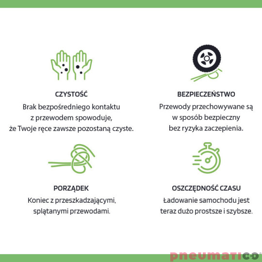ZALETY: Zwijacz wallbox do ładowania auta elektrycznego 5m typ 2 Wi-Fi Zeca EV3162WB+ ZALETY: Zwijacz wallbox do ładowania auta elektrycznego 5m typ 2 Wi-Fi Zeca EV3162WB+