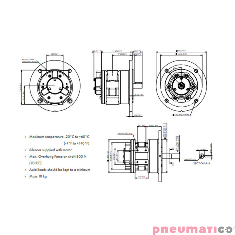 Silnik pneumatyczny GLOBE AIRMOTORS VS6C (A15006500) Silnik pneumatyczny GLOBE AIRMOTORS VS6C (A15006500)