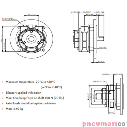 Silnik pneumatyczny GLOBE AIRMOTORS VS2C (A15002500) Silnik pneumatyczny GLOBE AIRMOTORS VS2C (A15002500)