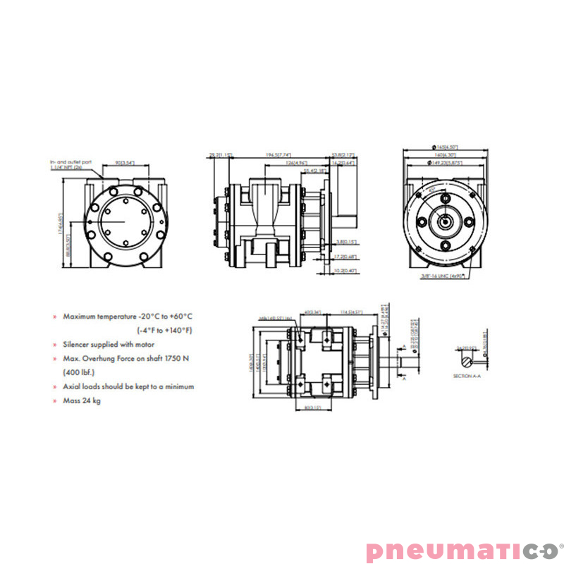 Silnik pneumatyczny GLOBE AIRMOTORS VA10C (A15009400)