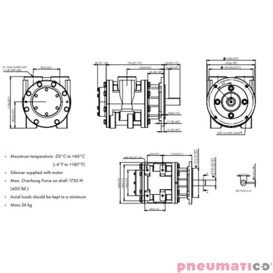 Silnik pneumatyczny GLOBE AIRMOTORS VA10C (A15009400)