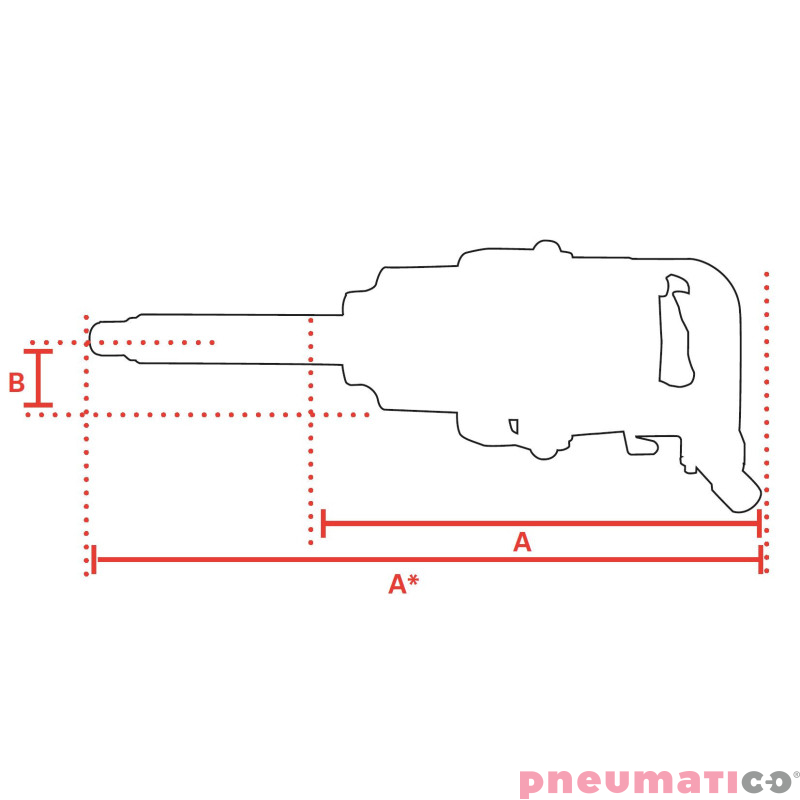 Klucz udarowy pneumatyczny 1" 3390Nm ATEX RED ROOSTER RRI-3700ML-EX Klucz udarowy pneumatyczny 1" 3390Nm ATEX RED ROOSTER RRI-3700ML-EX