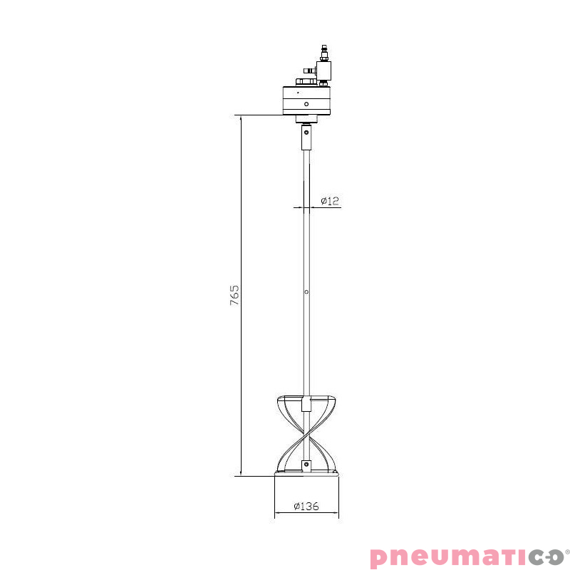 Mieszadło pneumatyczne Pneumatico P-65-720 ATEX