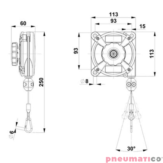 Balanser linkowy 621 ZECA 1-2kg 1600mm
