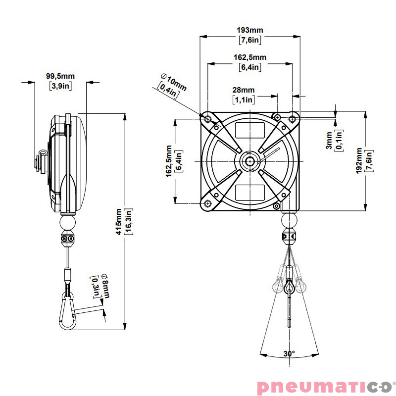 Balanser linkowy 637 ZECA 10-14kg 2500mm Balanser linkowy 637 ZECA 10-14kg 2500mm