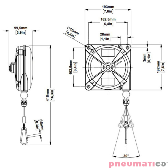 Balanser linkowy 637 ZECA 10-14kg 2500mm Balanser linkowy 637 ZECA 10-14kg 2500mm