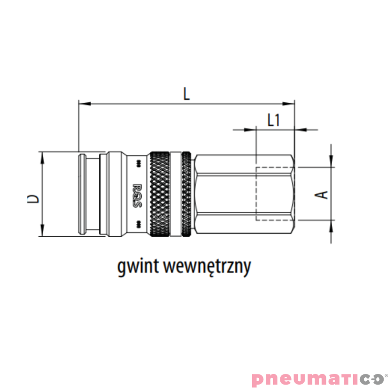 Szybkozłącze żeńskie z gw. wew Typ 225 IW 1/4" RQS 225KAIW13SPN