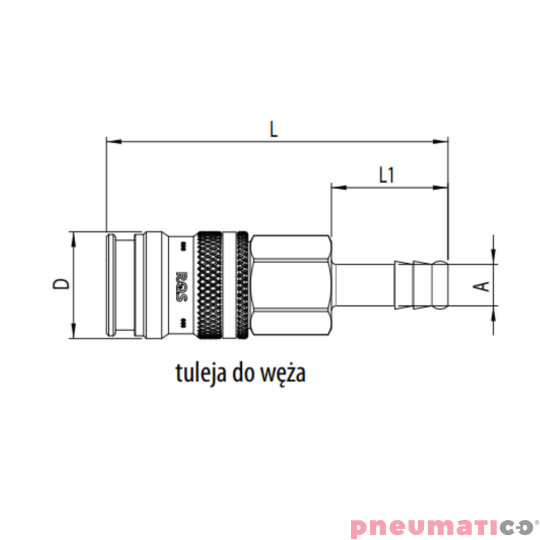 Szybkozłącze żeńskie na wąż typ 225 KATF 9 mm RQS 225KATF09SPN
