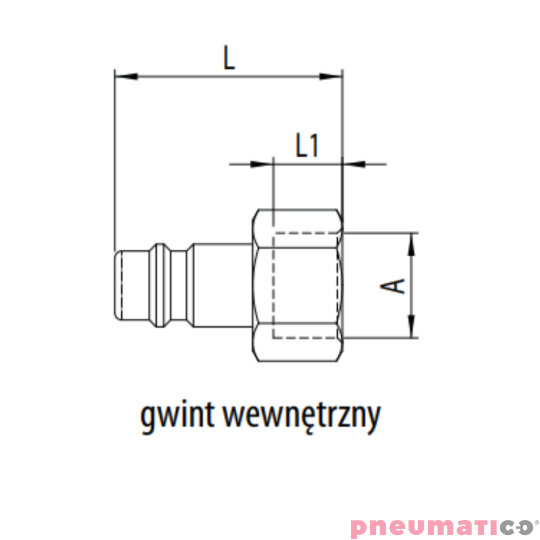 Złącze męskie RQS gw. wew. typ 225SFIW 1/2" 225SFIW21SXN